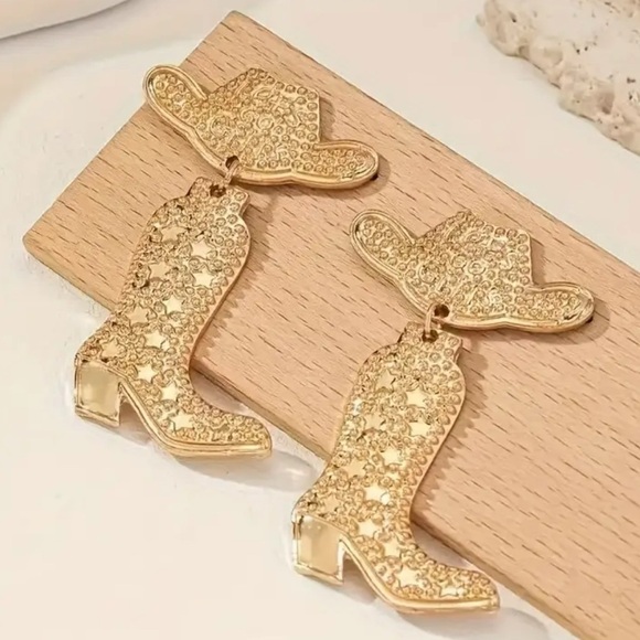 Fashion Jewelry Jewelry - Fashion Jewelry Gold Cowboy Boot Earrings